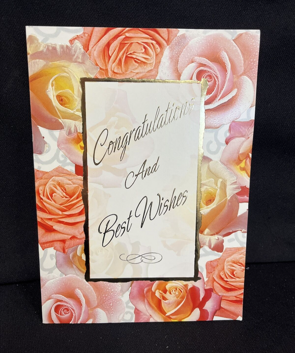 Congratulations and Best Wishes Greeting Card w/Envelope