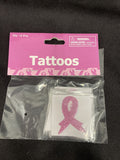 12 Breast Cancer Awareness Tattoos Pink Ribbon Glitter 1 1/2"