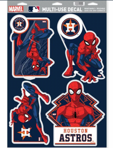 Houston Astros 4 PIECE MARVEL SPIDERMAN DECALS 11"X17"