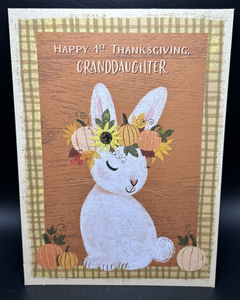 Happy 1st Thanksgiving Granddaughter Greeting Card w/Envelope