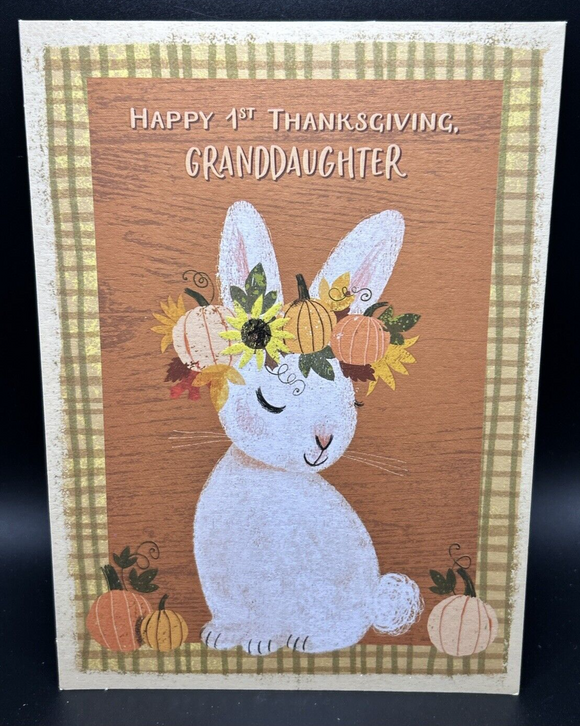 Happy 1st Thanksgiving Granddaughter Greeting Card w/Envelope