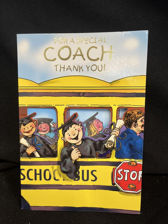 Thank You Coach at Graduation Greeting Card w/Envelope