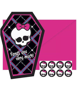 Monster High Post card Thank You 8 ct Envelopes Girls Birthday Party Supplies