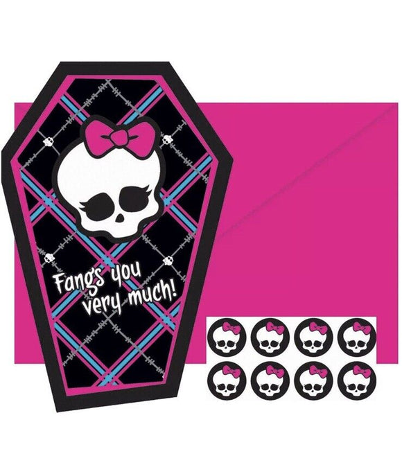 Monster High Post card Thank You 8 ct Envelopes Girls Birthday Party Supplies