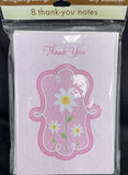 8 Ct Pink Flower Thank You cards For Any Occasion