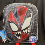 Spiderman/Venom 3D Panel Kids Backpack Adjustable Straps 2 Zip Pockets Marvel