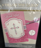 Amscan Blessings Pink Thank You Notes - Pack of 8