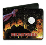 Bi-Fold Mens Wallet DEADPOOL Building Explosion Pose