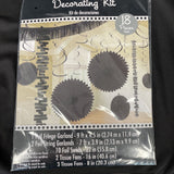 BLACK DELUXE ROOM DECORATING KIT (18pc) ~ Wedding Birthday Party Supplies Paper