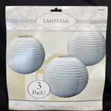 Silver Paper Lanterns Hanging Decorations Wedding Birthday Party Supplies ~ 3ct.