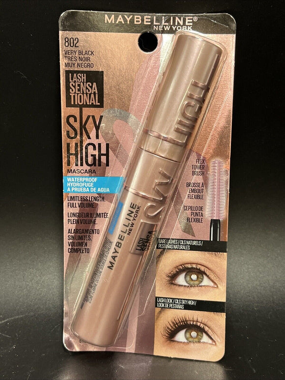 Maybelline Lash Sensational SKY HIGH Mascara WATERPROOF #802 Very Black