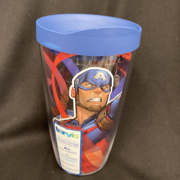 Tervis Captain America Action 16oz Double Wall Tumbler W/Lid Marvel