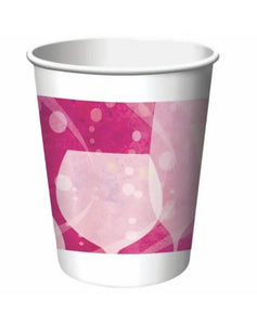 Fabulous 9 oz Hot/Cold Paper Cups 8 Pack Pink Bachelorette Hen Party