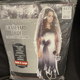 Graveyard Bride Halloween Costume Wedding Dress &Veil Child Size Dracula XL 9-10