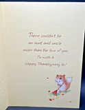 Happy Thanksgiving Aunt and Uncle Greeting Card w/Envelope