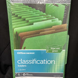 5 PCS Light Green Classification Folders 2 Dividers 2 1/2 “ Legal Office Depot3