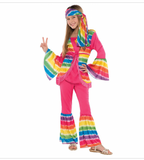 Groovy Girl 3pc Child Medium 8-10 70’s Hippie Costume Headscarf