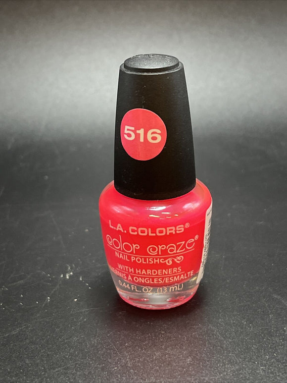 L.A. COLORS COLOR CRAZE NAIL POLISH 'ABSOLUTE' #CNP516 NEON PINK