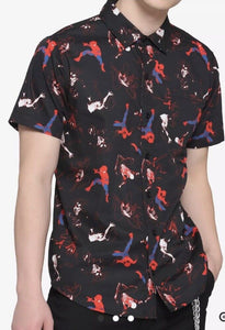 Our Universe Marvel Spider-Man Allover Woven Button-Up XS