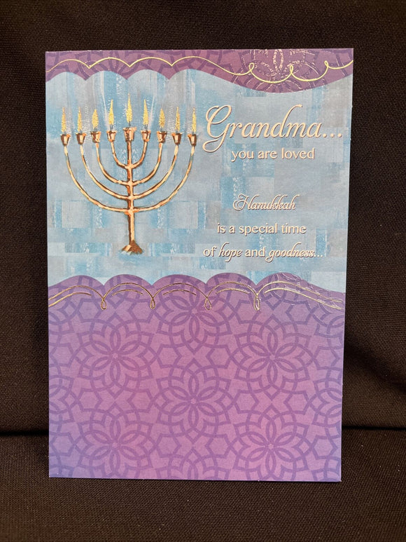 Happy Hanukkah Grandma Greeting Card w/Envelope