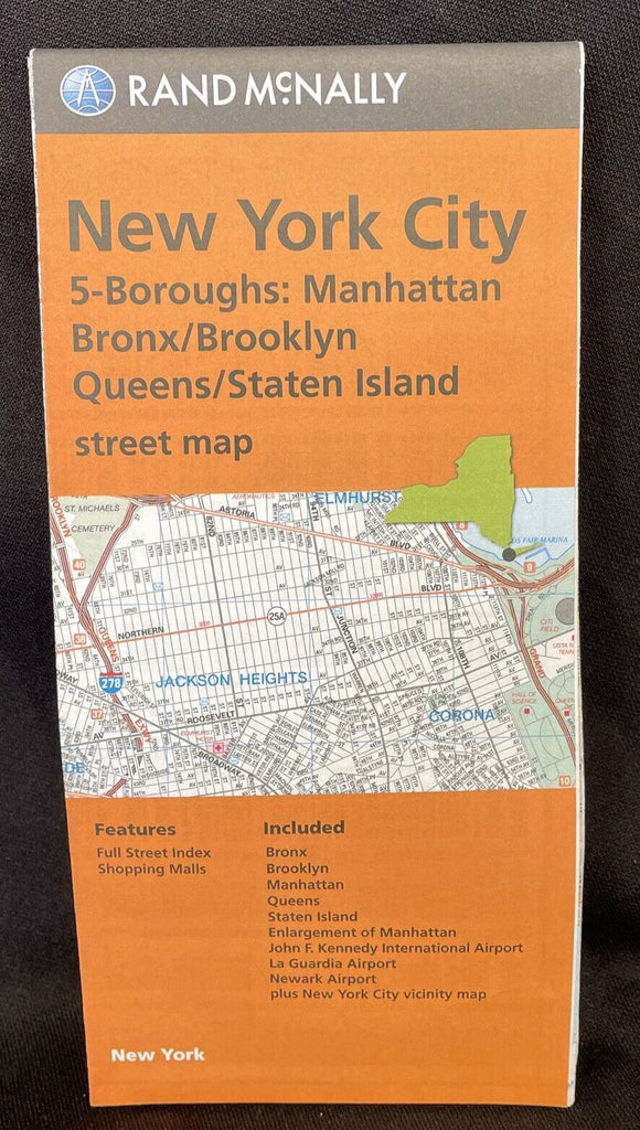 New York City 5-Boroughs Street Map By Rand McNally