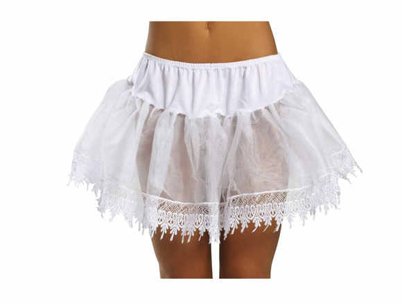 Leg Avenue White Teardrop Lace Petticoat One Size