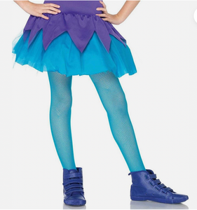 Enchanted Costumes Children's Fishnet Tights Blue XL 11-13