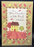 For Grandson and Family on Thanksgiving Greeting Card w/Envelope