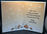 For Sister Thanksgiving Greeting Card w/Envelope
