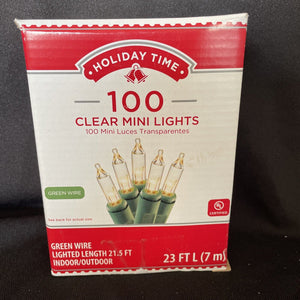 Holiday Time 100-Count clear Mini  Holiday Christmas Lights Top Quality