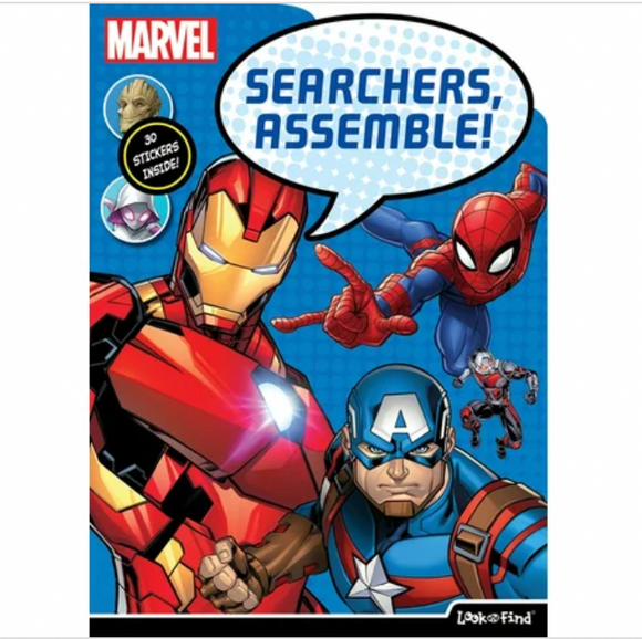 Marvel: Searchers, Assemble! Look and Find Story Book Includes 30 Stickers