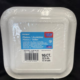 Unique Square Disposable Paper Dessert Plates, 7'', White 16Ct