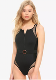 Marvel Black Widow Belted Swimsuit Medium