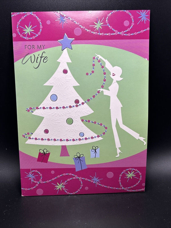 Merry Christmas Wife Greeting Card w/Envelope