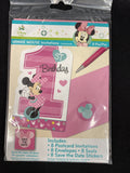 Minnie Mouse Disney 1st BIRTHDAY PARTY 8 INVITATIONS SAVE DATE SEALS ENVELOPES