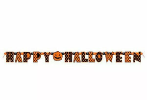 Halloween Orange & Black Decorative Dots Polka Dots Jointed Banner