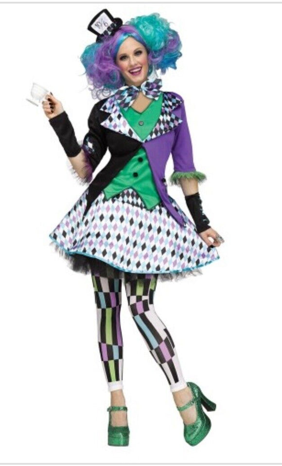 Fun World Women's Mad Hatter Adlt Cstm,Small/Medium 2-8
