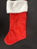 RED VELVET Initial  WHITE FUR CUFF MONOGRAM B CHRISTMAS STOCKING3