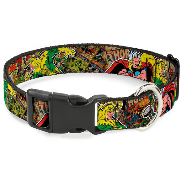 Plastic Clip Collar - Thor & Loki Poses/Retro Comic Books Stacked- WAV033