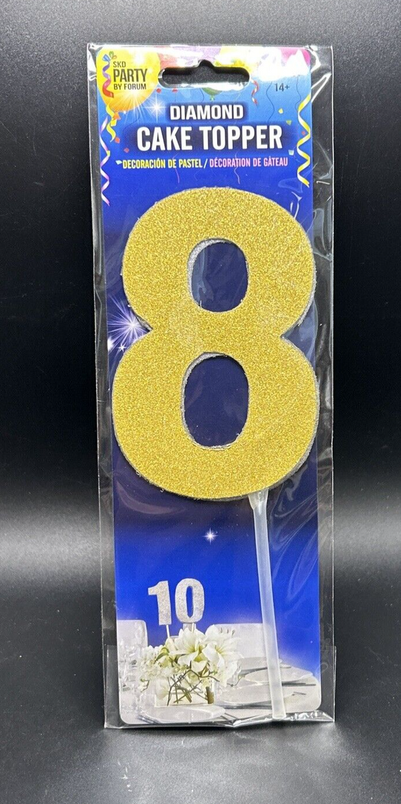 Diamond Glitter Table Number Cake Topper  4