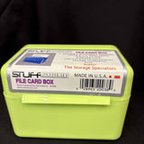 L IME PLASTIC 3x5” INDEX CARD FILE BOX Sure Grip Lock Card Slot Top1
