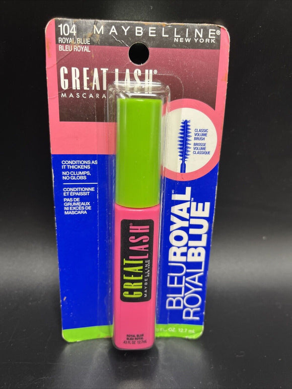 Maybelline Great Lash Washable Mascara, Royal Blue 104, 0.43 fl oz