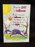 Happy Halloween From Cat Greeting Card w/Envelope