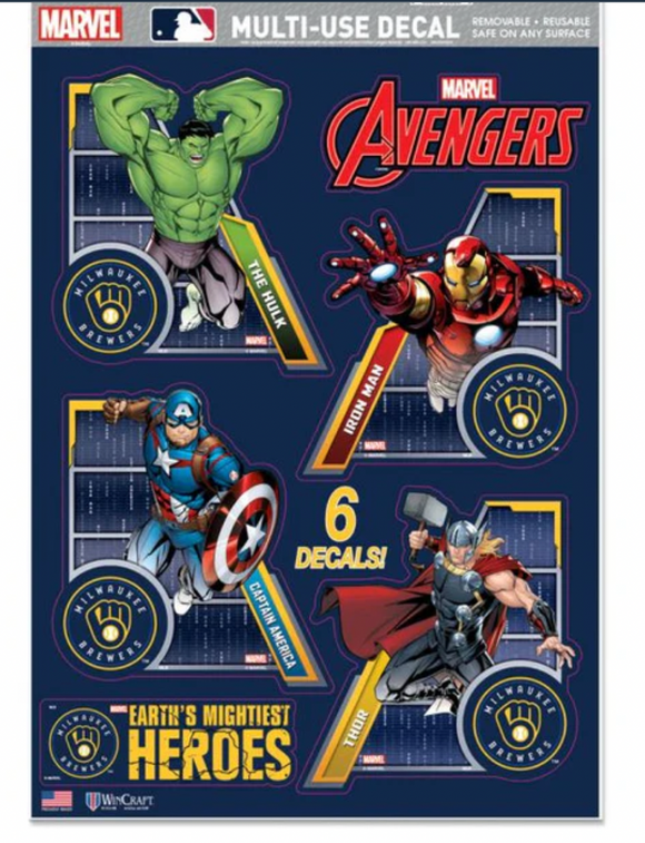 Milwaukee Brewers    /  MARVEL Multi-Use 6 Piece Decals 11