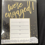 We're Engaged Invitations Party Supplies with Seals and Stiickers 20 Per Package