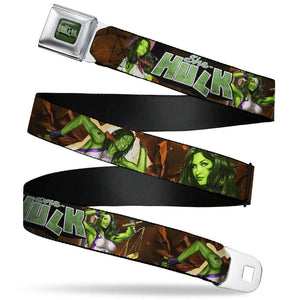 SHE-HULK Logo Full Color Greens Seatbelt Belt - SHE-HULK- WXM022