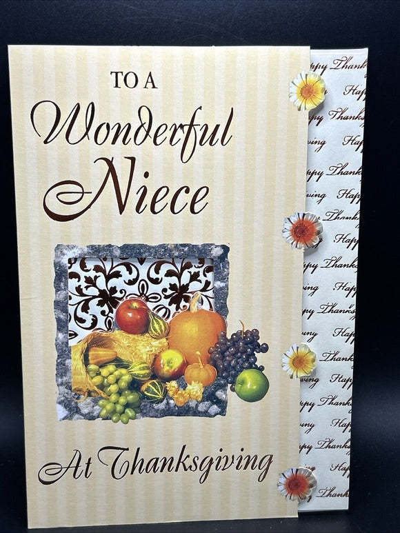 Happy Thanksgiving Niece Greeting Card w/Envelope