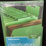 5 PCS Light Green Classification Folders 2 Dividers 2 1/2 “ Legal Office Depot4