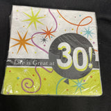 Life Is Great 30! Birthday Beverage Napkins 16ct