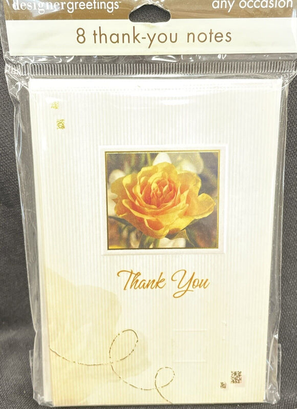 Any Occasional Thank You Notes 8 Ct Yellow Rose